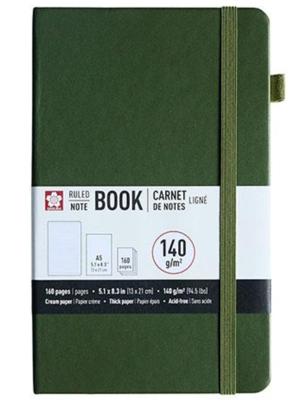 Sakura Notebook Ruled 160 Pages Pine Needle 5.1"X8.3" A5 Size School Office Home